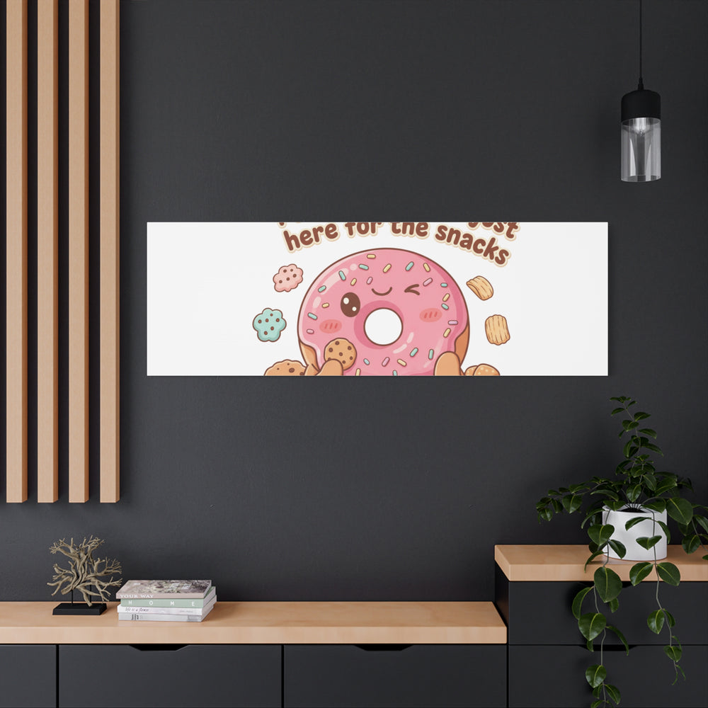 Donut Snacks Pun Canvas | Food & Snack Humor, Cozy Kawaii Art