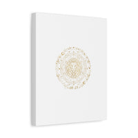 Gold Leo Zodiac Canvas, Astrological Constellation Art | Metallic Lion Wall Art