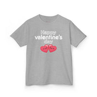 Kids Happy Valentine’s Day T-Shirt – Youth Modern Typography Graphic Tee – Soft Cotton Holiday School Shirt for Boys & Girls
