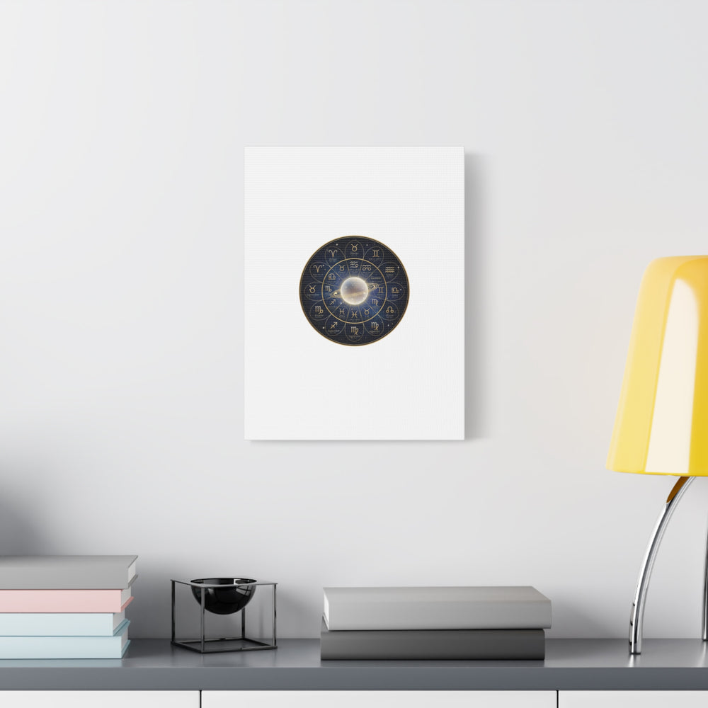 Zodiac Constellation Wheel Canvas, Astrology Art Print | Gold Foil Galaxy