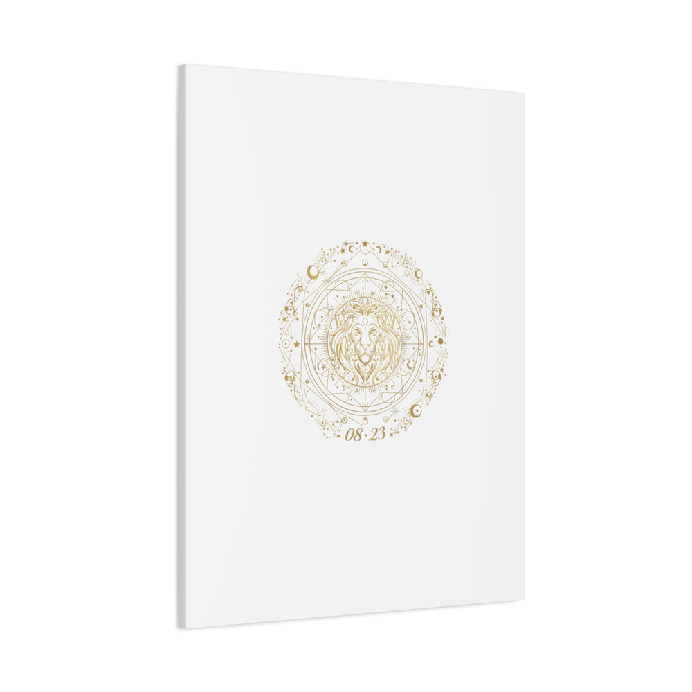 Gold Leo Zodiac Canvas, Astrological Constellation Art | Metallic Lion Wall Art