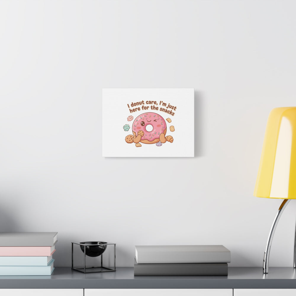 Donut Snacks Pun Canvas | Food & Snack Humor, Cozy Kawaii Art