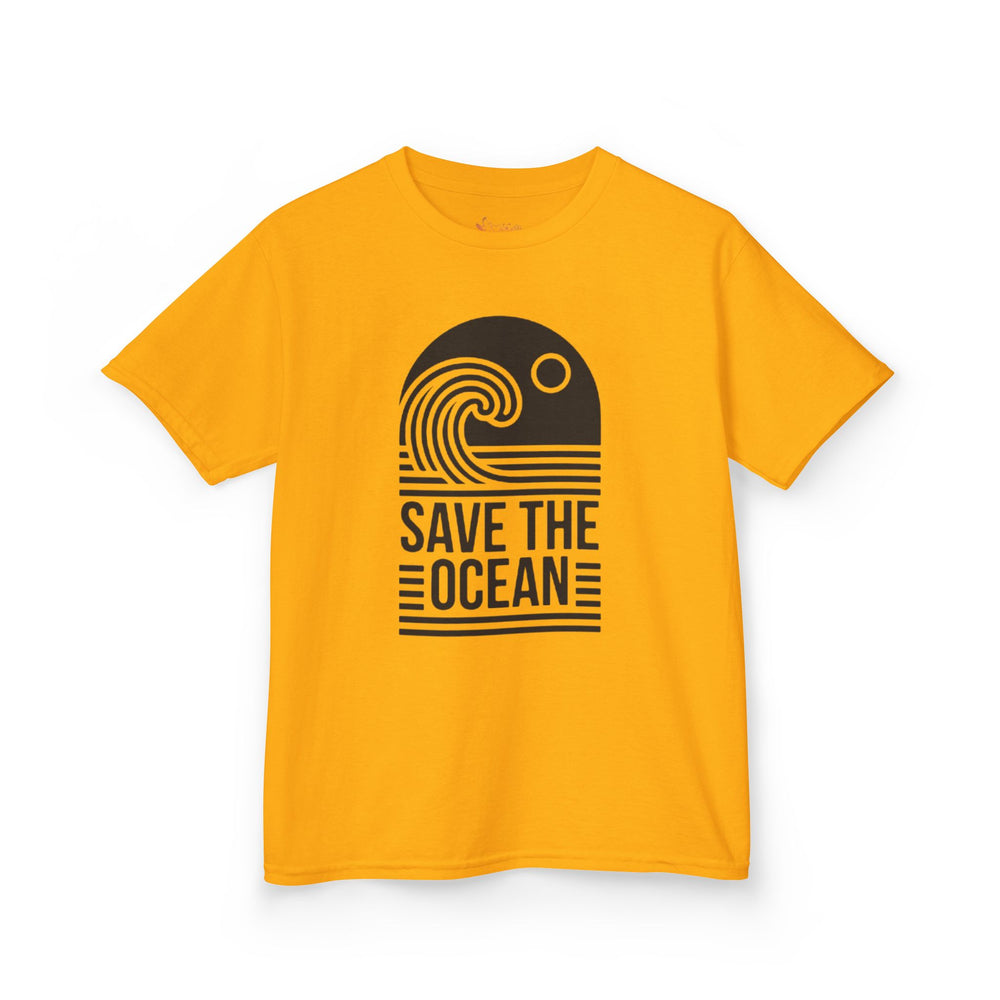 Gildan 5000B | Kids' Save the Ocean Eco-Graphic T-Shirt | Soft Cotton Ocean Wave Tee