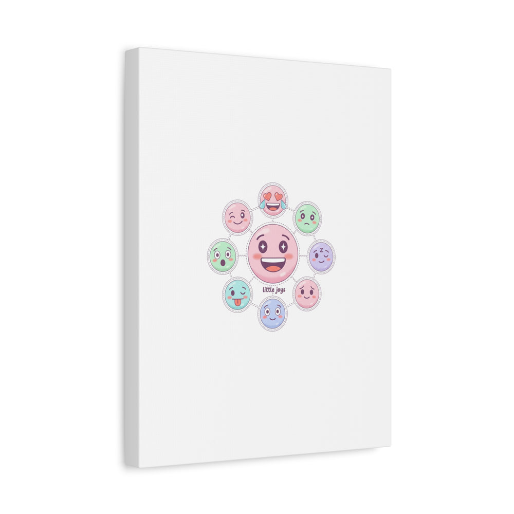 Hand-Drawn Emoticon Sticker Pattern Canvas | Cute Emoji Repeat Print