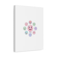 Hand-Drawn Emoticon Sticker Pattern Canvas | Cute Emoji Repeat Print