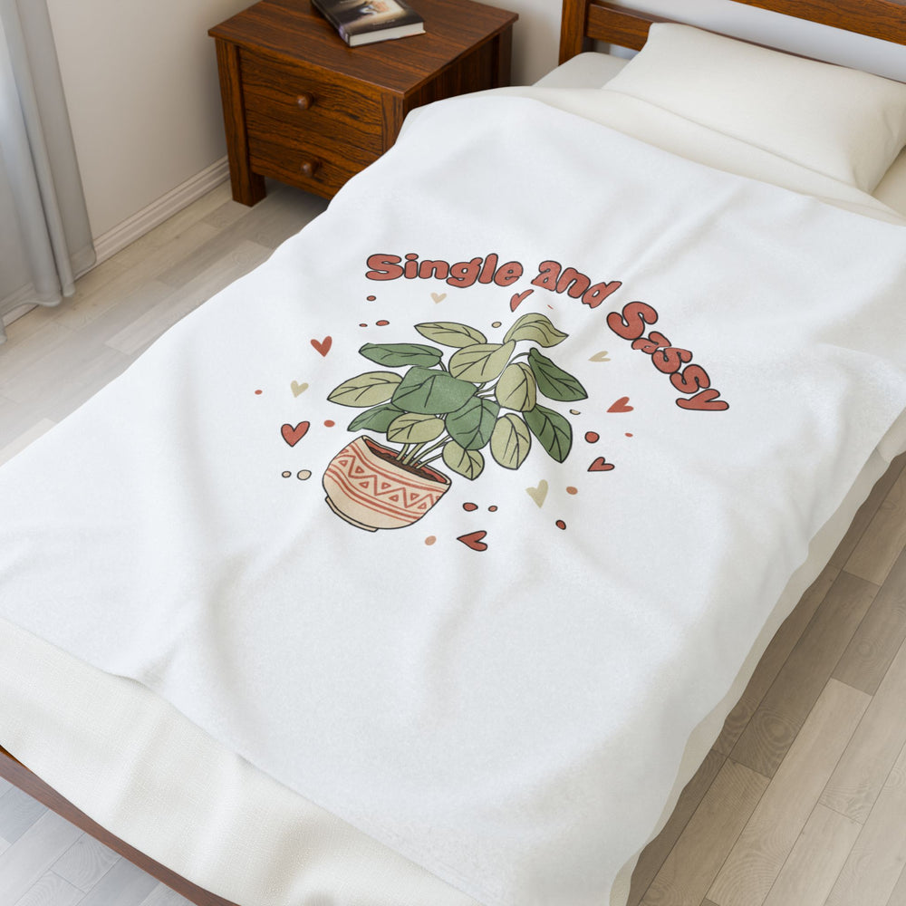 Single and Sassy Velveteen Plush Blanket | Anti Valentine, Funny Single Humor