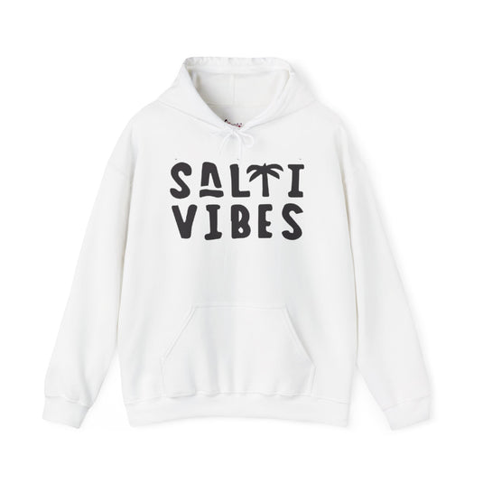 Gildan 18500 | Unisex "Salti Vibes" Palm Tree Graphic Hoodie – Tropical Coastal Fleece – Premium Soft Beachwear Pullover