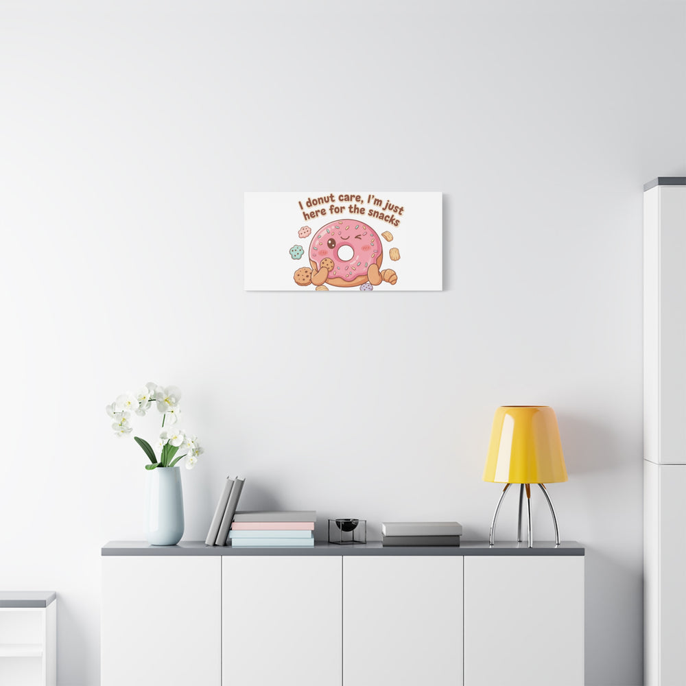 Donut Snacks Pun Canvas | Food & Snack Humor, Cozy Kawaii Art