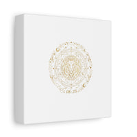 Gold Leo Zodiac Canvas, Astrological Constellation Art | Metallic Lion Wall Art