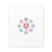Hand-Drawn Emoticon Sticker Pattern Canvas | Cute Emoji Repeat Print