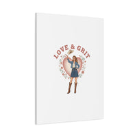 Love & Grit Canvas, Western Valentine Cowgirl Heart Poster | Cowboy Valentine