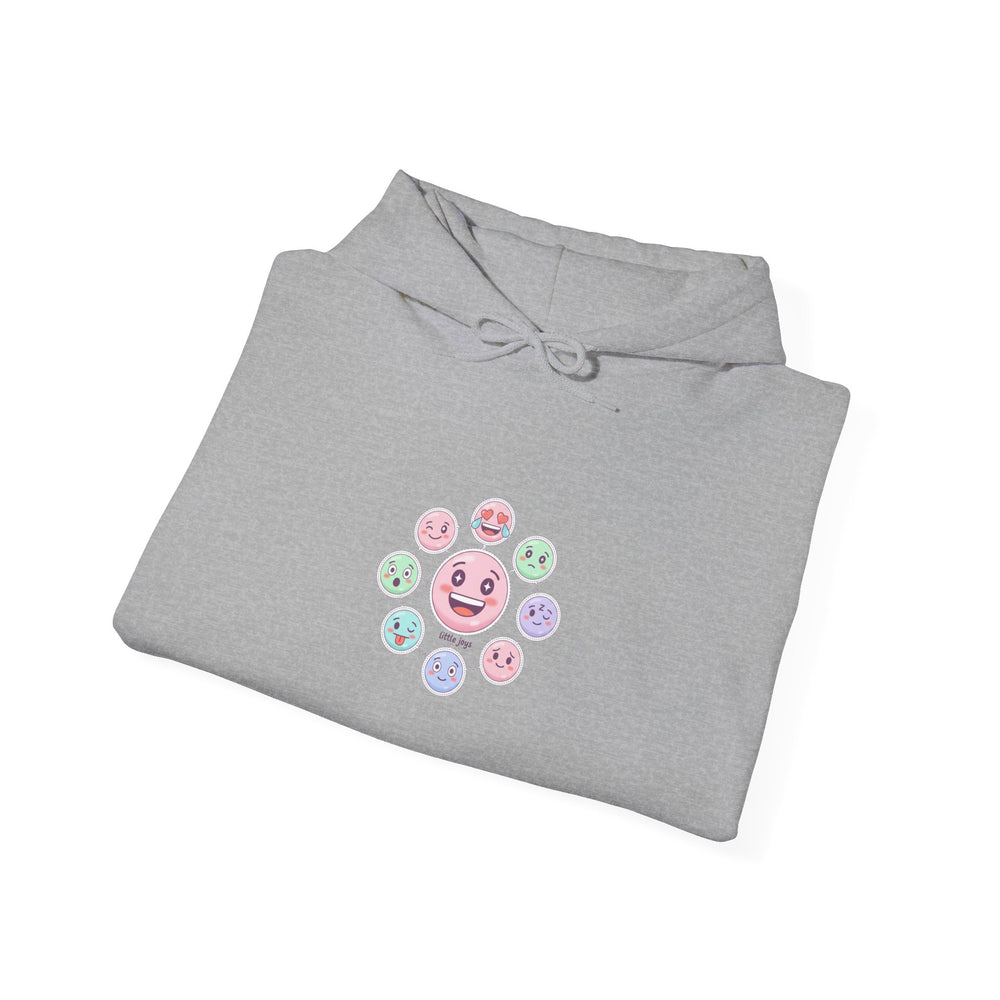 Hand-Drawn Emoticon Pattern Hoodie | Cute Emoji Sticker Repeat Print