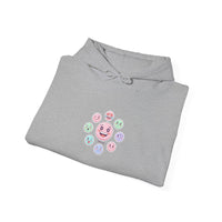 Hand-Drawn Emoticon Pattern Hoodie | Cute Emoji Sticker Repeat Print