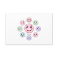 Hand-Drawn Emoticon Sticker Pattern Canvas | Cute Emoji Repeat Print