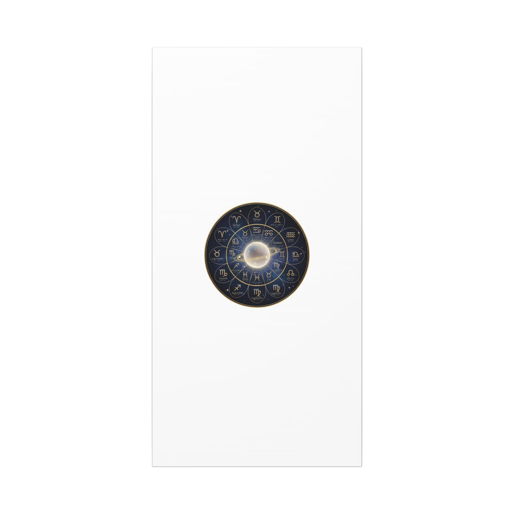 Zodiac Constellation Wheel Canvas, Astrology Art Print | Gold Foil Galaxy