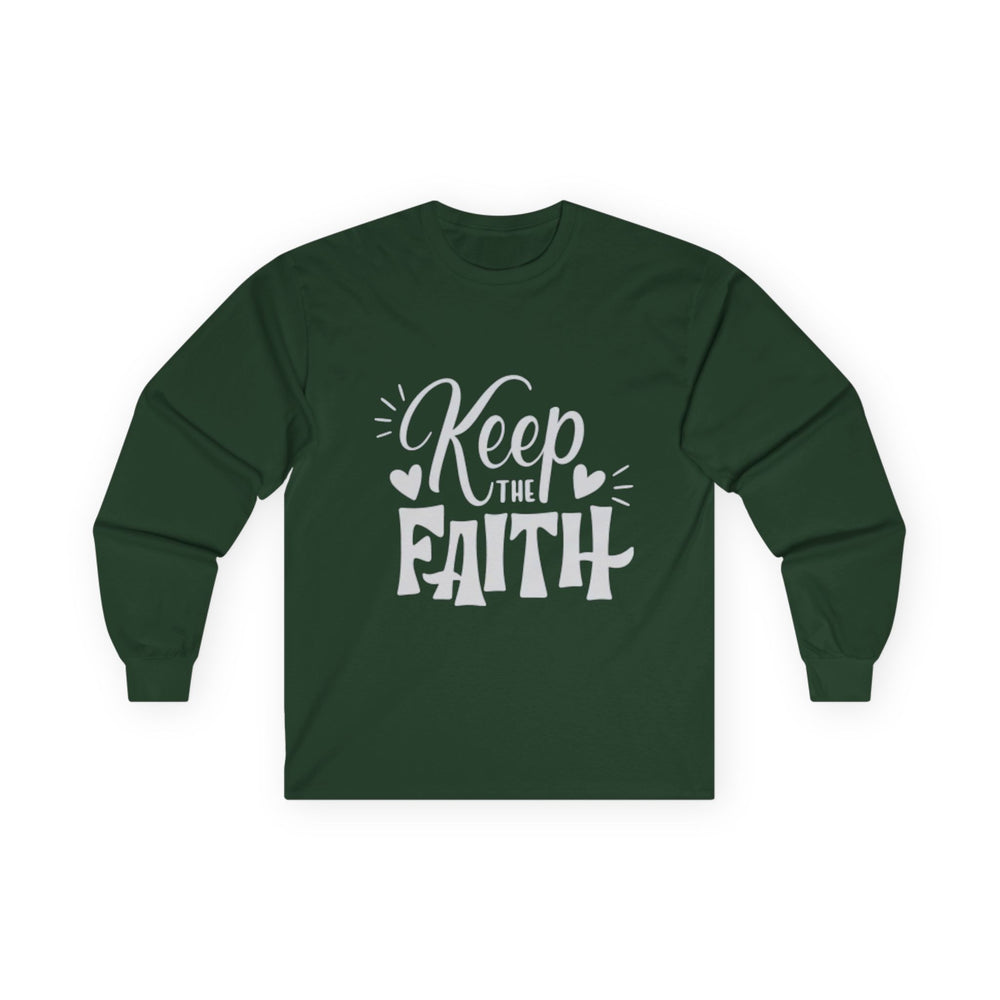 Keep The Faith Long Sleeve T-Shirt | Christian Scripture Faith Tee | Men's Christian Apparel By Gildan2400