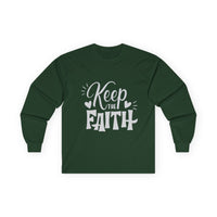 Keep The Faith Long Sleeve T-Shirt | Christian Scripture Faith Tee | Men's Christian Apparel By Gildan2400