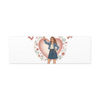 Love & Grit Canvas, Western Valentine Cowgirl Heart Poster | Cowboy Valentine