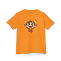 Gildan 5000B | "Joy" Sparkle Character Kids' Tee | Fun & Comfortable Youth T-Shirt | Kids T‑Shirt — Cute Smiling Character "Joy" Graphic