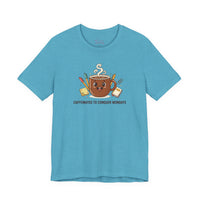 Bella+Canvas3001 | Caffeinated to Conquer Mondays | Cute Coffee Unisex Jersey Tee