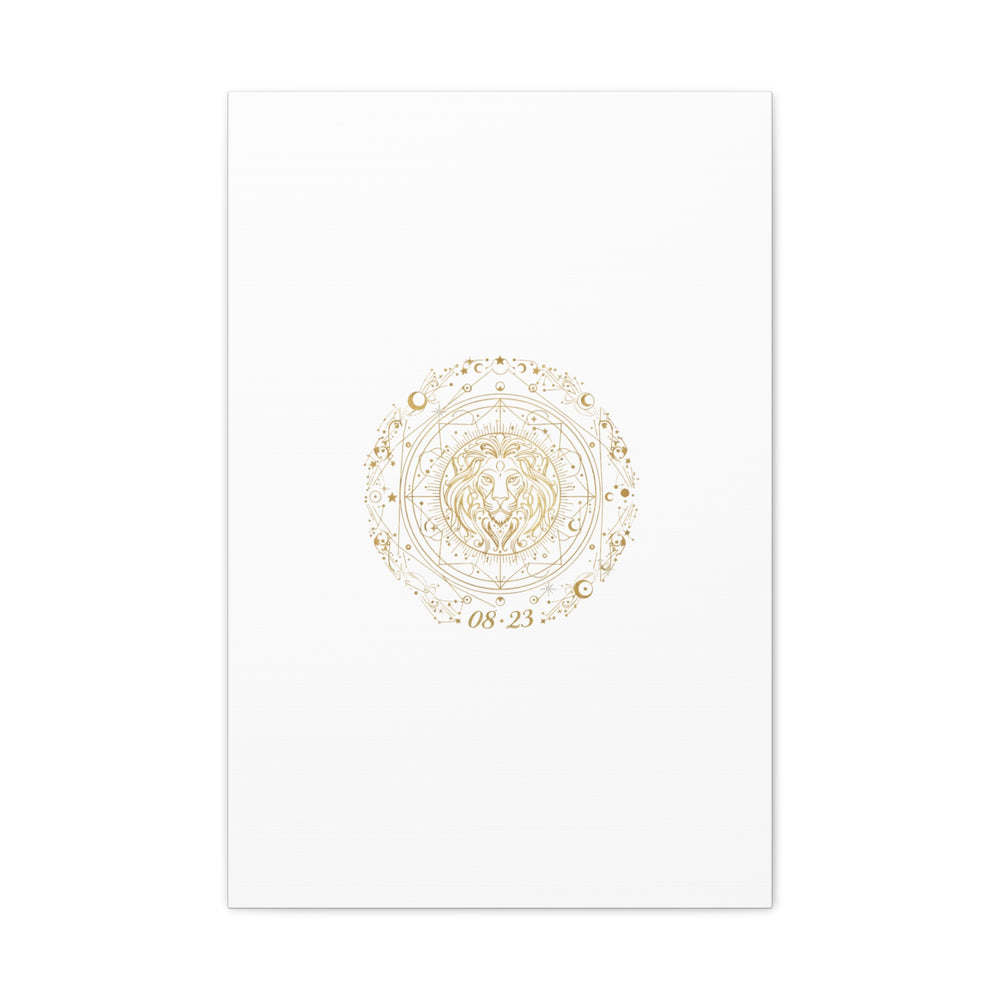 Gold Leo Zodiac Canvas, Astrological Constellation Art | Metallic Lion Wall Art