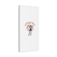 Love & Grit Canvas, Western Valentine Cowgirl Heart Poster | Cowboy Valentine