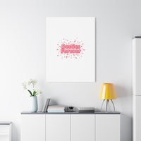 Besties Forever Canvas | Galentine’s Friendship Wall Art, Pink Confetti