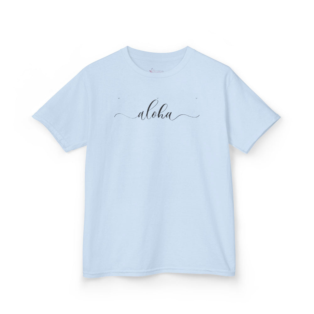 Gildan 5000B | Kids' "Aloha" Summer Vibe Cotton T-Shirt – Tropical Minimalist Tee