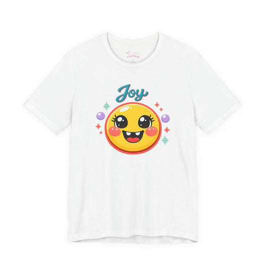 Bella+Canvas 3001 | Radiant Joy Emoji T-Shirt | Kawaii Aesthetic Smiley Graphic Tee | Unisex Jersey Short Sleeve Tee