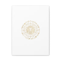Gold Leo Zodiac Canvas, Astrological Constellation Art | Metallic Lion Wall Art