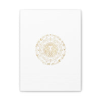 Gold Leo Zodiac Canvas, Astrological Constellation Art | Metallic Lion Wall Art