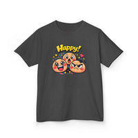 Gildan 5000B | Kids' "Happy Trio" Emoji Graphic Tee – Fun & Expressive Summer Shirt | "Happy!" Vibes Youth T-Shirt – Soft Cotton Tee for Active Kids | Vibrant Emoji Squad Kids' Tee – Comfortable Daily...