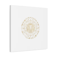 Gold Leo Zodiac Canvas, Astrological Constellation Art | Metallic Lion Wall Art