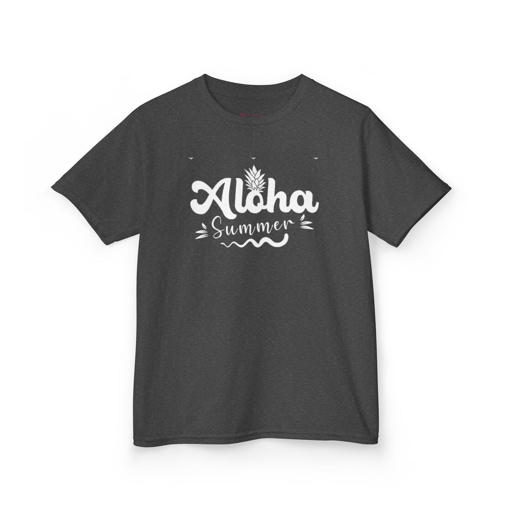 Gildan 5000B | Kids' "Aloha Summer" Graphic Tee – Soft Cotton Beach & Vacation T-Shirt