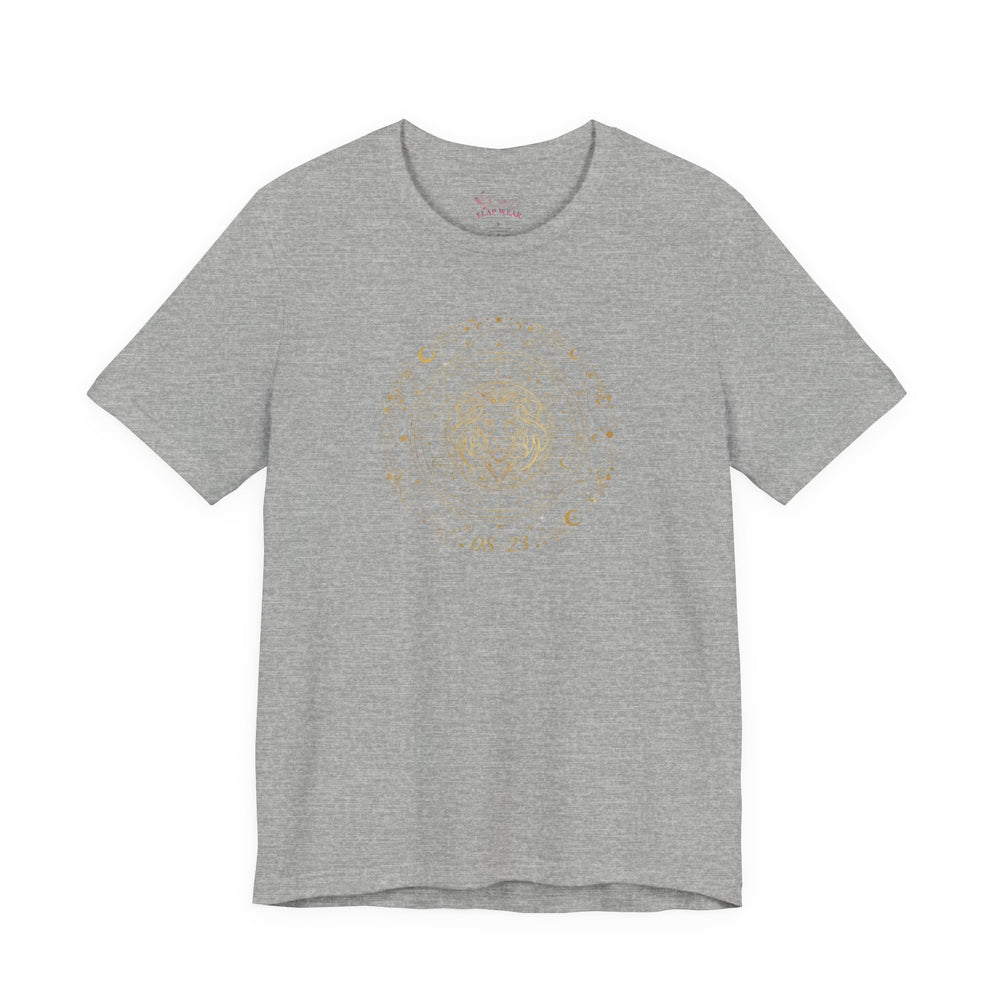 Bella+Canvas3001 | Leo Constellation Tee | Zodiac glyph, gold foil celestial design
