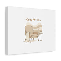 Cozy Winter minimal line art Canvas | Slow Life, soft life neutral wall decor