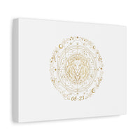 Gold Leo Zodiac Canvas, Astrological Constellation Art | Metallic Lion Wall Art