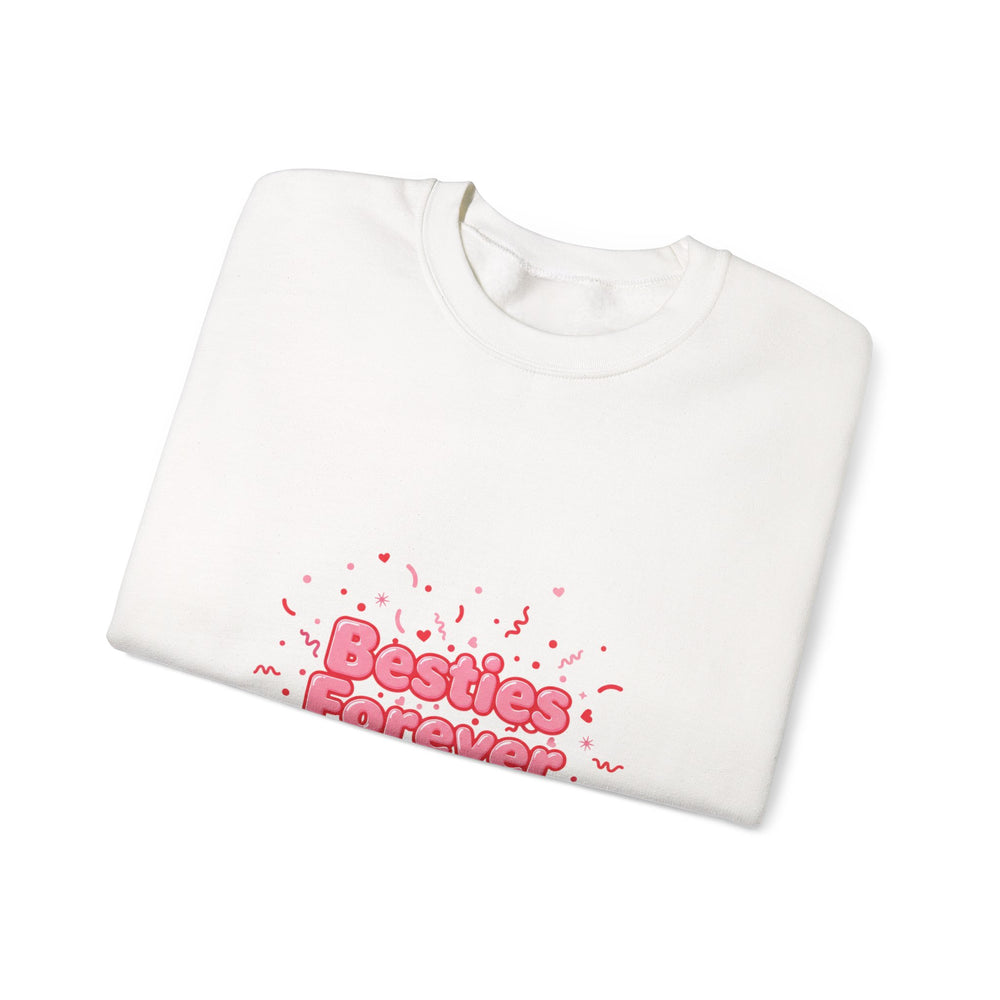 Besties Forever Sweatshirt | Galentine's Friendship Crewneck, Pink Chunky Type