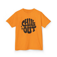 Gildan 5000B | Groovy "Chill Out" Kids' Cotton T-Shirt – Retro Aesthetic Youth Graphic Tee