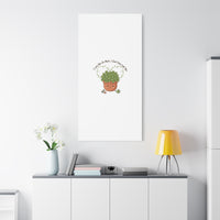 I Can't Even Leaf You Canvas, Plant Parent Pun | Sage Cream Botanical Art