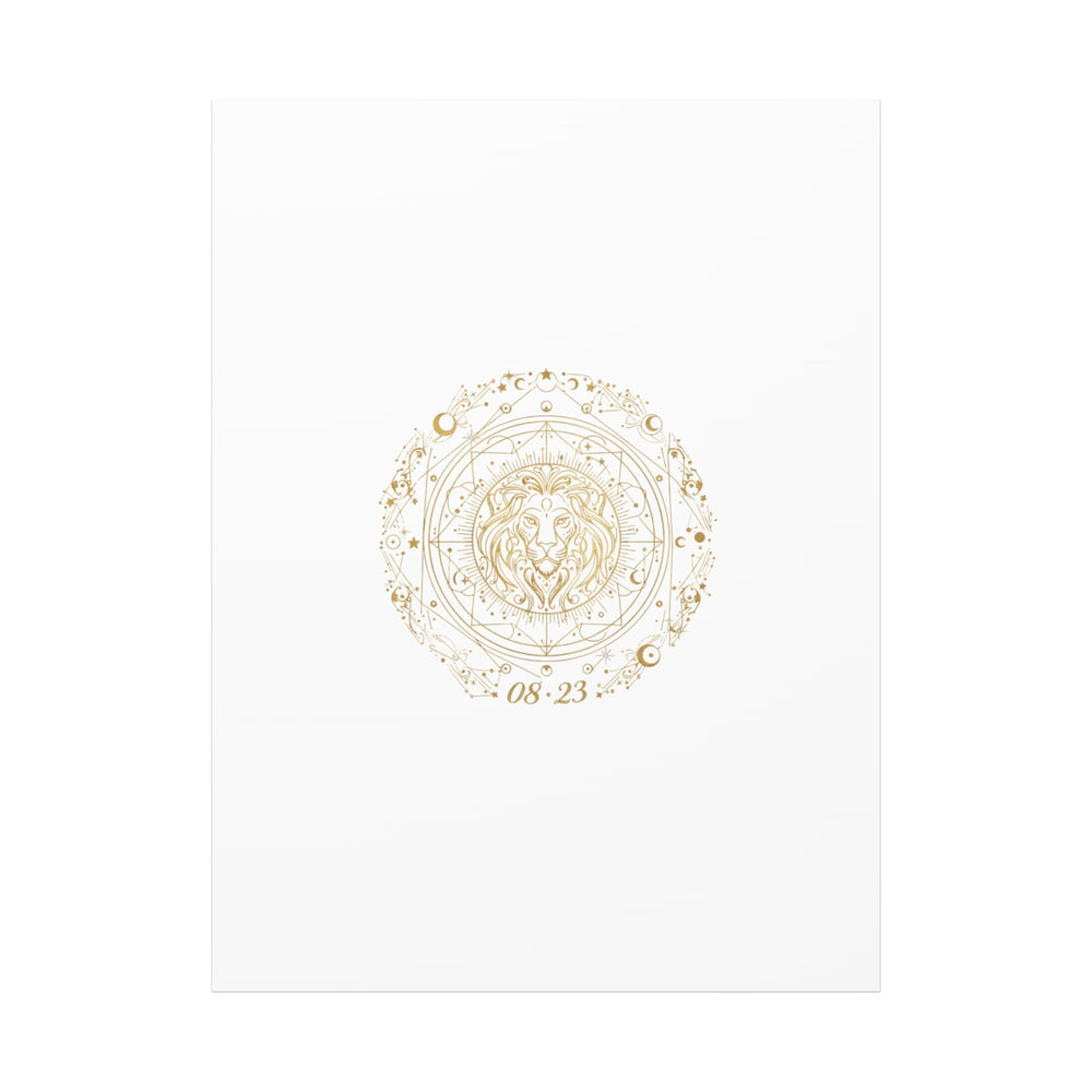Gold Leo Zodiac Canvas, Astrological Constellation Art | Metallic Lion Wall Art