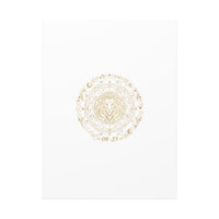 Gold Leo Zodiac Canvas, Astrological Constellation Art | Metallic Lion Wall Art