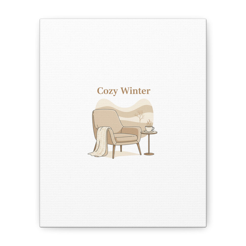 Cozy Winter minimal line art Canvas | Slow Life, soft life neutral wall decor
