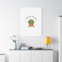 I Can't Even Leaf You Canvas, Plant Parent Pun | Sage Cream Botanical Art