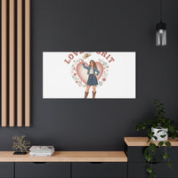 Love & Grit Canvas, Western Valentine Cowgirl Heart Poster | Cowboy Valentine