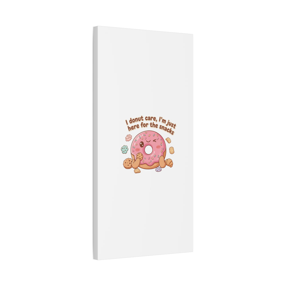 Donut Snacks Pun Canvas | Food & Snack Humor, Cozy Kawaii Art