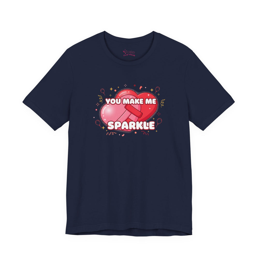 Bella+Canvas3001 | You Make Me Sparkle T-Shirt | Galentine's Friendship Tee, Pink Heart Design