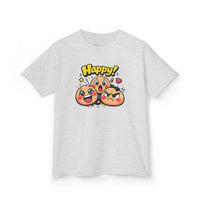 Gildan 5000B | Kids' "Happy Trio" Emoji Graphic Tee – Fun & Expressive Summer Shirt | "Happy!" Vibes Youth T-Shirt – Soft Cotton Tee for Active Kids | Vibrant Emoji Squad Kids' Tee – Comfortable Daily...