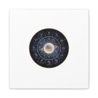 Zodiac Constellation Wheel Canvas, Astrology Art Print | Gold Foil Galaxy