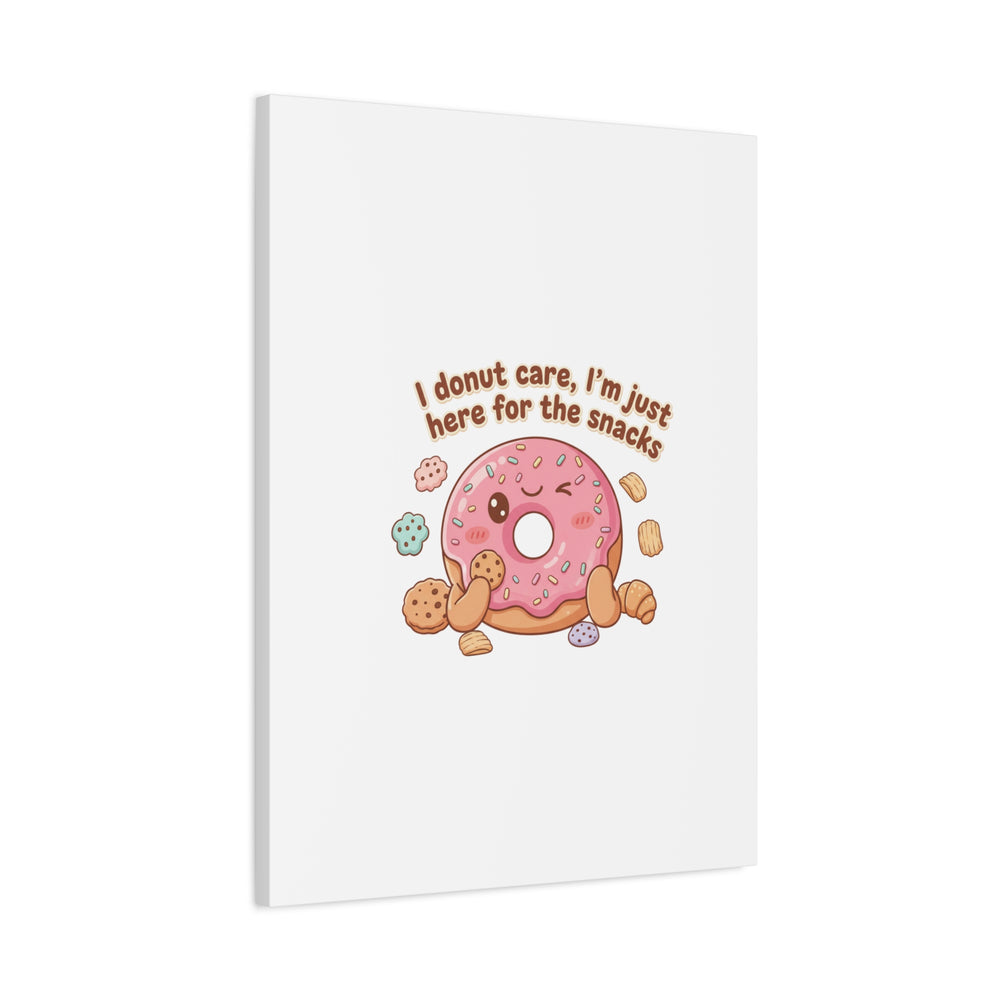 Donut Snacks Pun Canvas | Food & Snack Humor, Cozy Kawaii Art